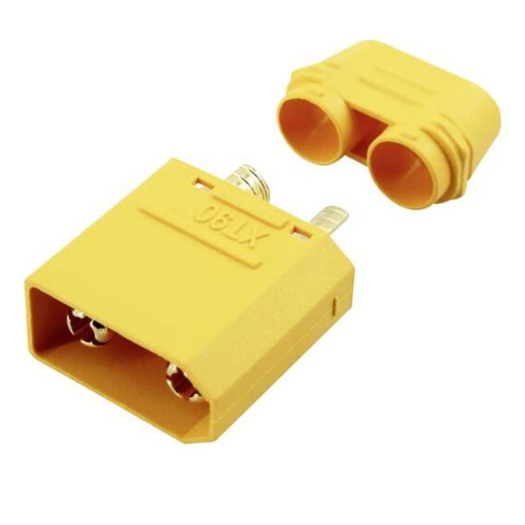 Connettori Xt90 Lipo Set Di 5 Spine Connettori XT90 Maschio Amass - Per Batterie LiPo RC, 90A, Nylon Giallo Spine Xt90 Maschio