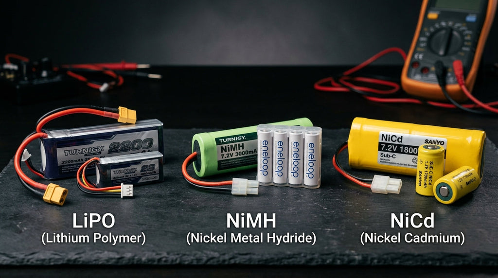 Baterías LiPo vs NiMH vs NiCd: Diferencias, Ventajas y Cuál Elegir para RC y Drones