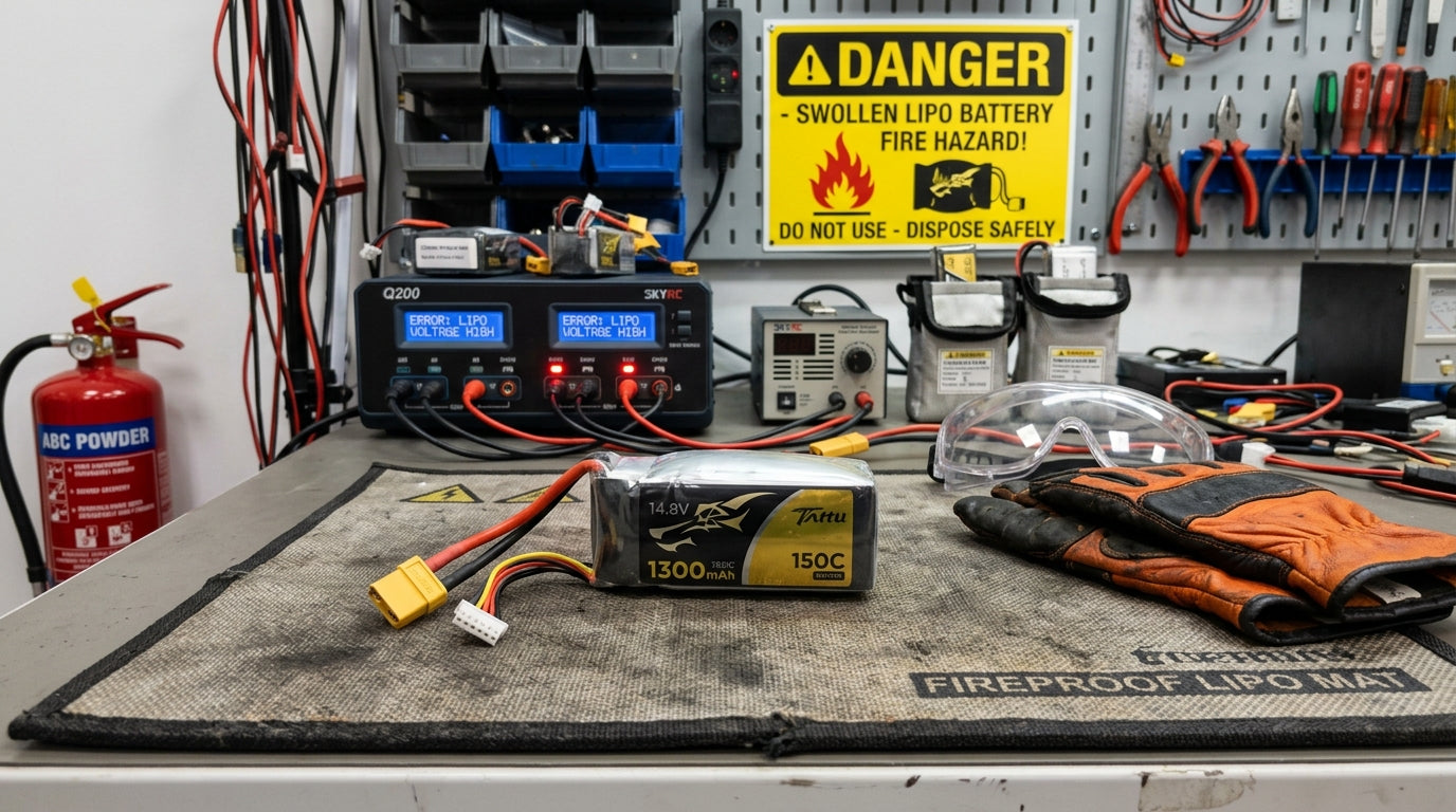 Seguridad con Baterías LiPo: Prevenir Incendios y Batería Hinchada