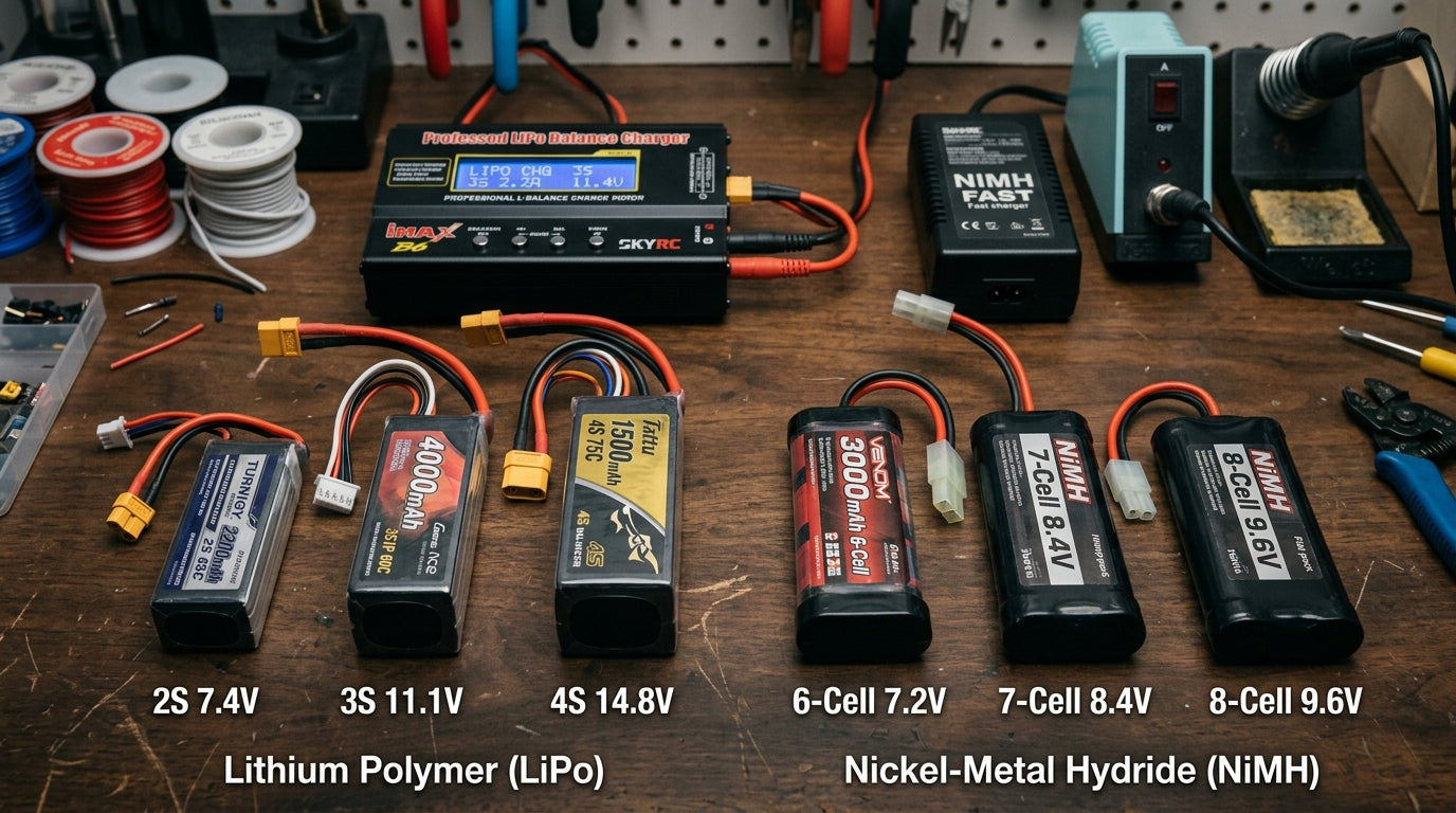 Batería LiPo vs NiMH para RC: Diferencias Clave